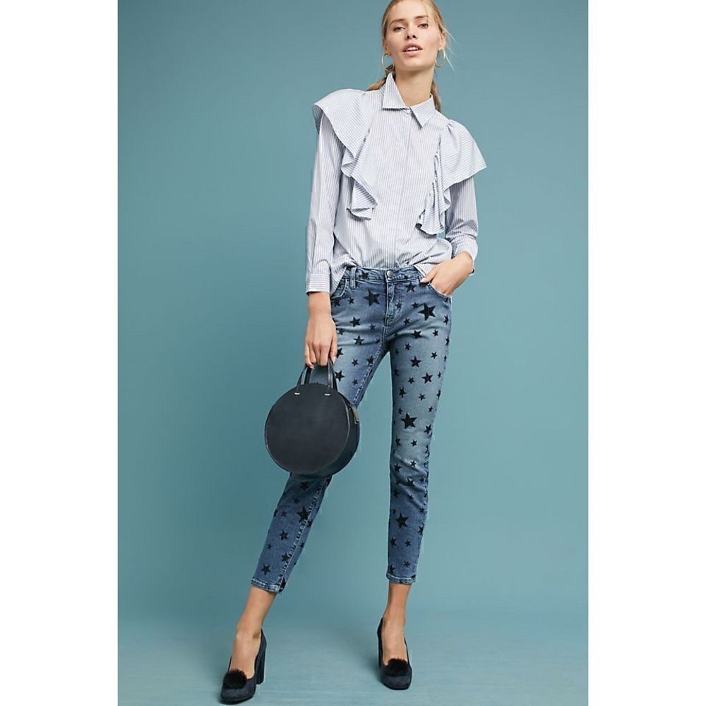Current/Elliott The Stiletto Star Jeans in Flocked Star Size 27